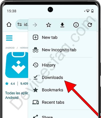 Abrir descargas en Android